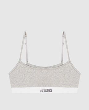 Maison Margiela MM6 Grey melange top with emblem pattern MKRG80060