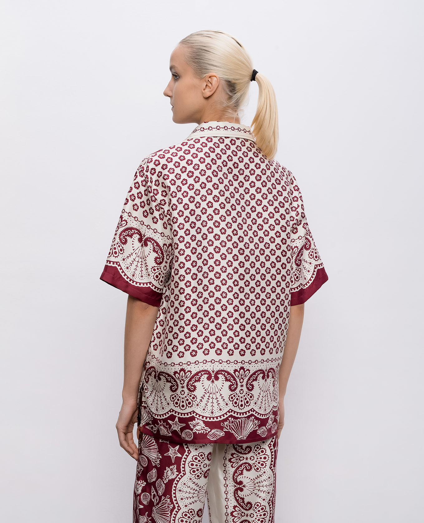 

Burgundy Leon silk blouse MANTERO 1902
