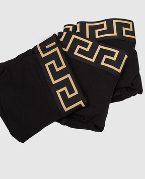 Versace Set of black boxer briefs with logo pattern AU103261A10011
