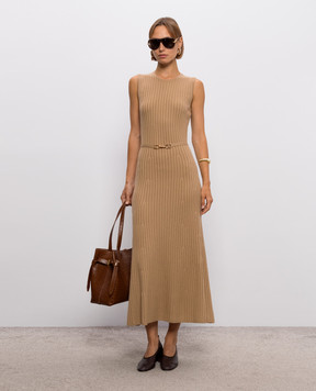 Gabriela Hearst Meier beige wool and cashmere dress 4269600A004