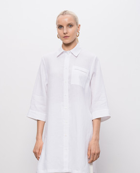 Peserico White long linen shirt S0649702647