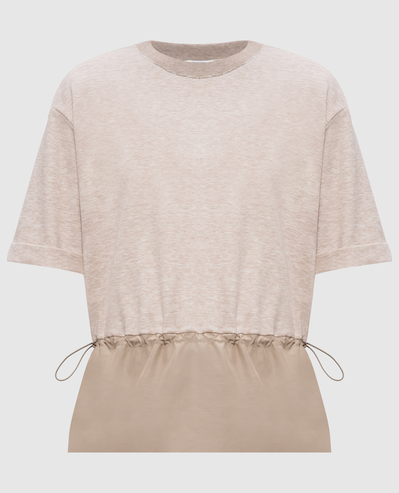 

Beige melange T-shirt with monil chain Peserico
