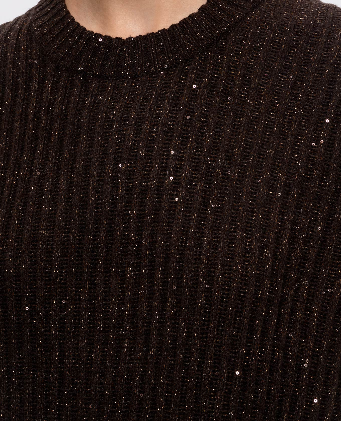 Brown cashmere and wool knitted top Brunello Cucinelli 5