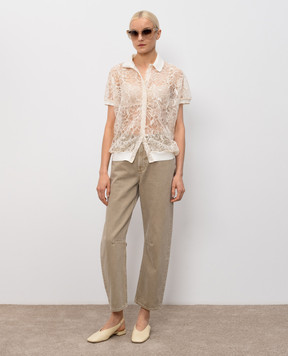 Fabiana Filippi Beige blouse with lace MAD276F462M227