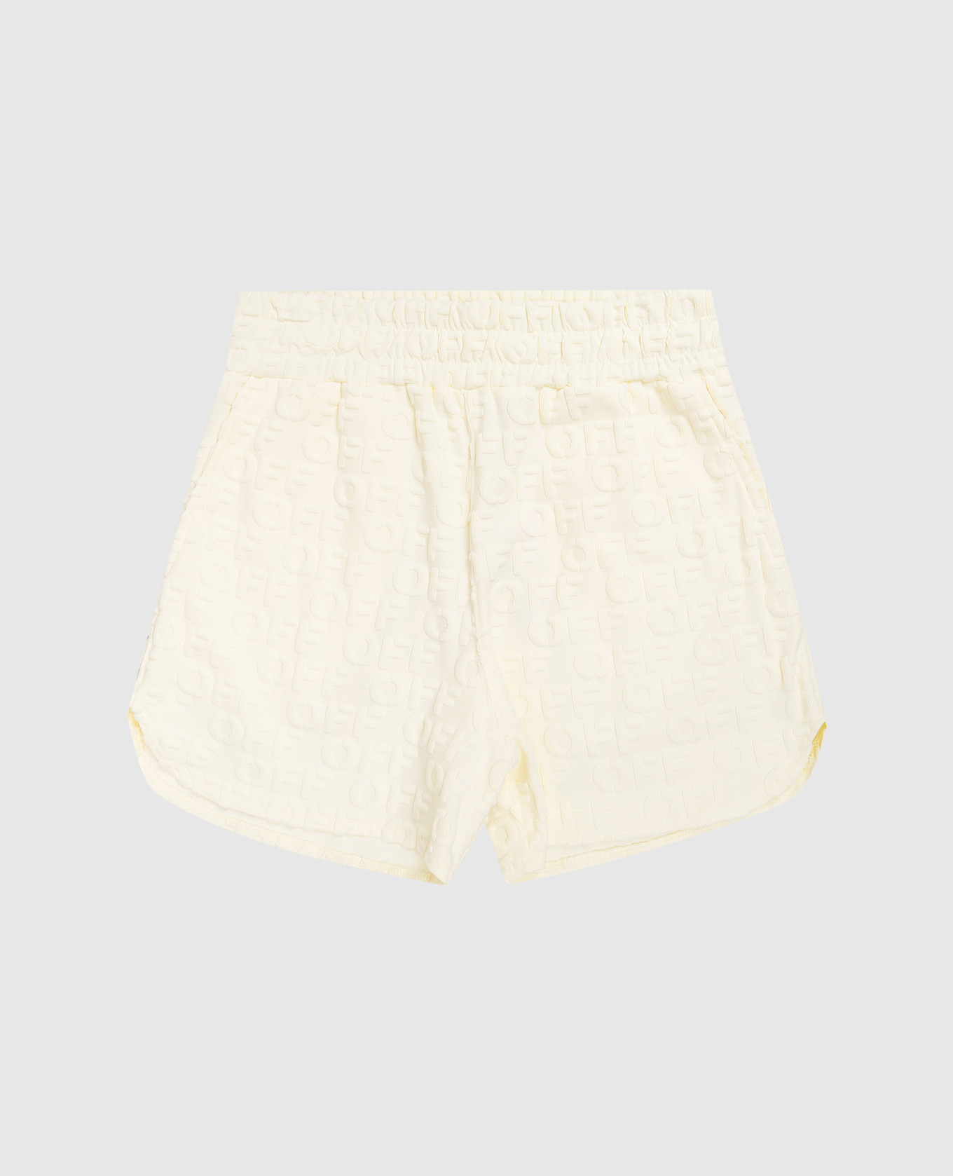 

Children's yellow shorts with woven pattern OFF Off-White