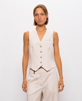 Peserico Beige wool vest A0353103472