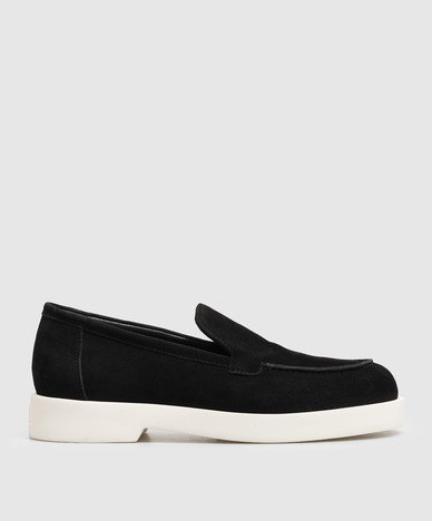 Andrea schwarze Wildleder-Loafer