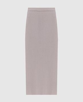 Allude Beige ribbed wool and cashmere skirt 26517081