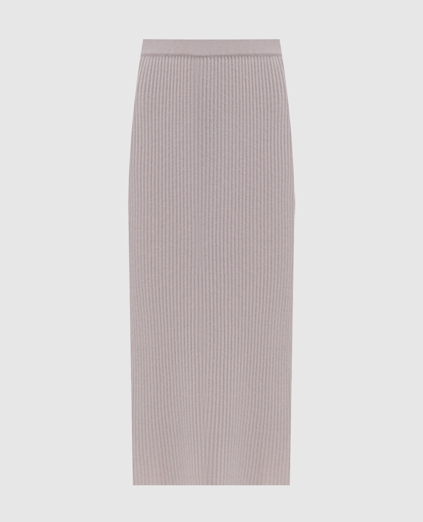 Beige ribbed wool and cashmere skirt