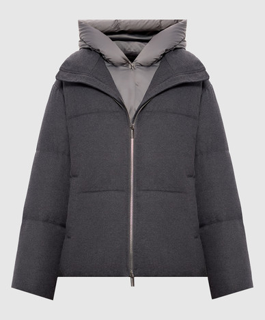 Gray down jacket