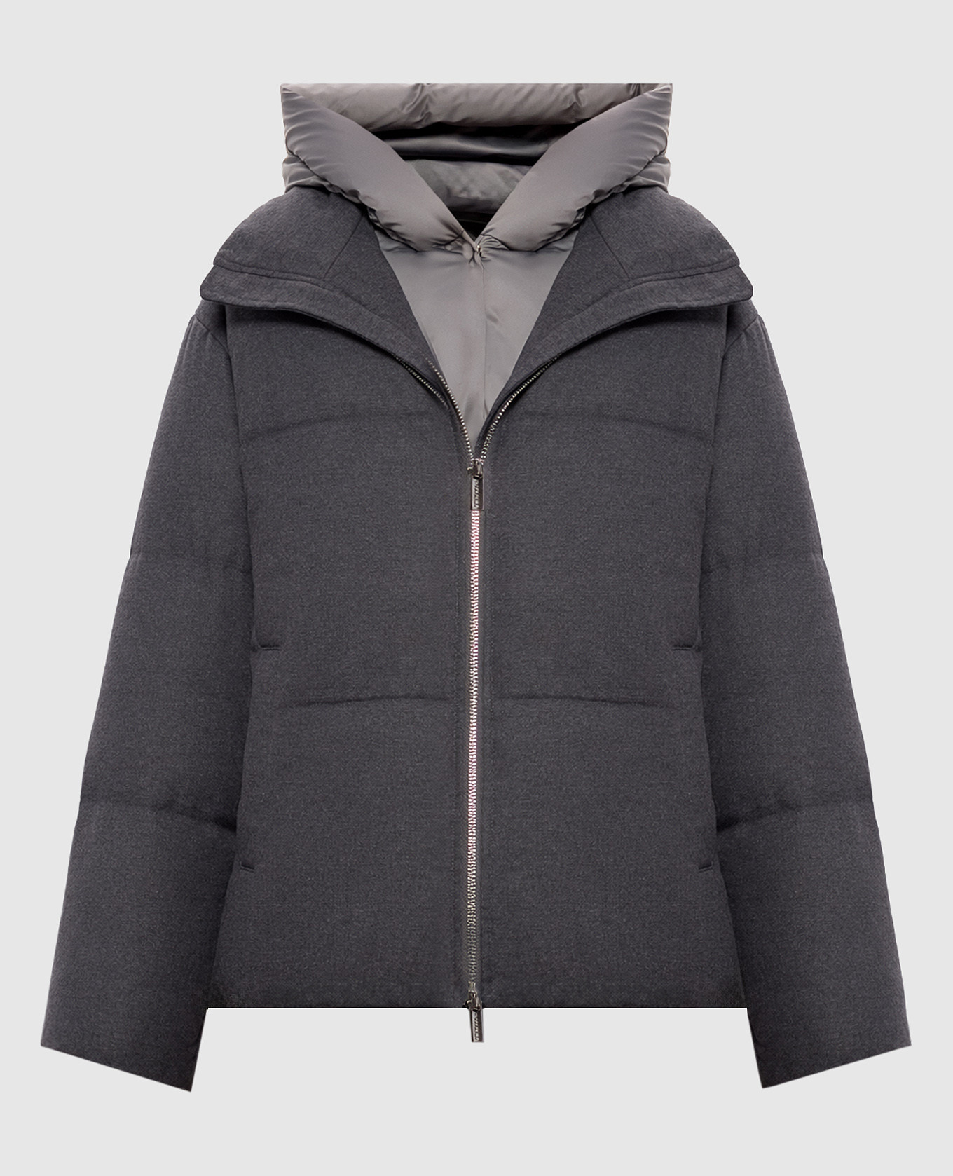 Gray down jacket