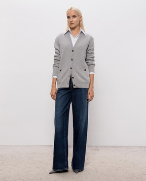 Dolce&Gabbana Gray wool cardigan FXVFJTJDVMU
