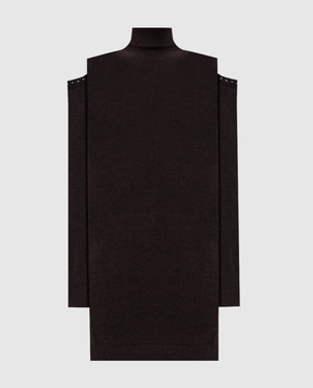 Twinset Brown dress with cutouts 262AP3172
