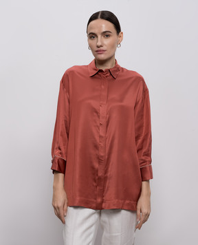 Peserico Red blouse with monil chain A0640106638