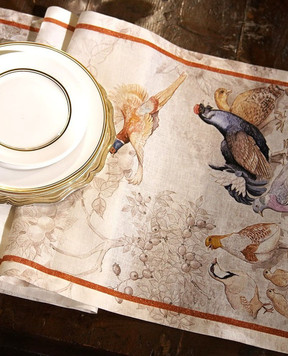 TESSITURA TOSCANA TELERIE NORMA gray linen runner NT190095020067