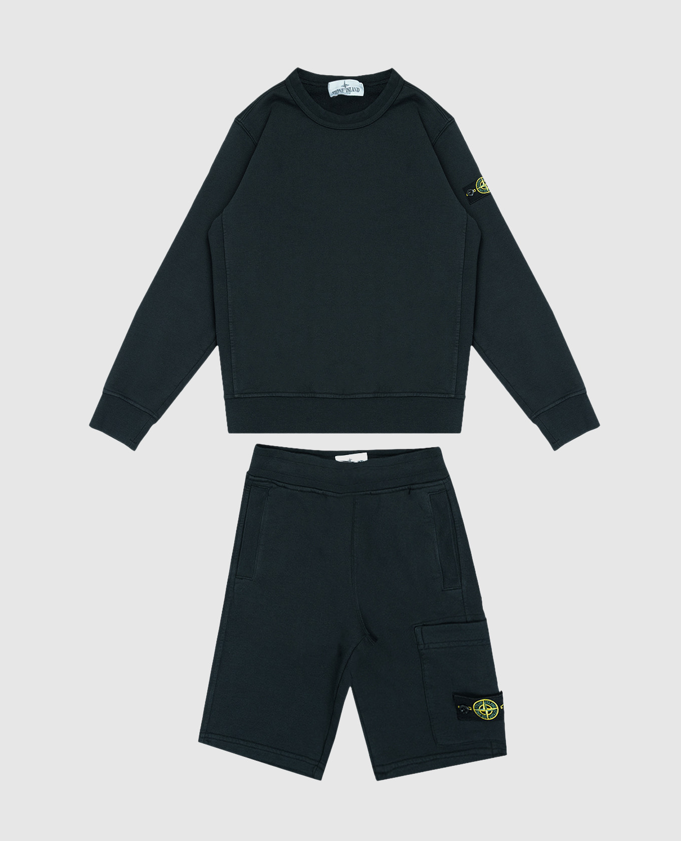 

Children's black sweatshirt and shorts suit Stone Island