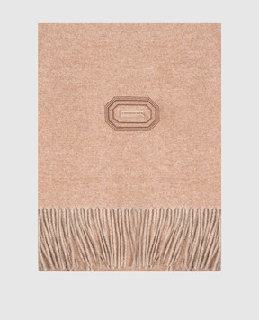 Stefano Ricci Beige cashmere scarf with fringe MWA63000806853