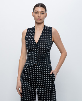 Ermanno Scervino Black polka dot silk vest D486N700XPN
