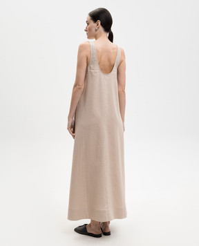 Asceno Beige linen dress D009F66C510