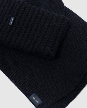 Woolrich Blue beanie and scarf set in a gift box CFWWAC2041FRUF0706