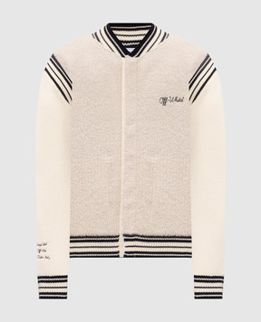 Off-White Beige alpaca wool cardigan 44MHB02UF26K001