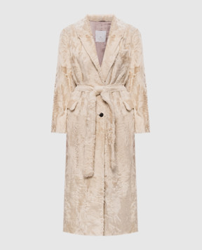 Rindi Beige sheepskin coat 012AG026