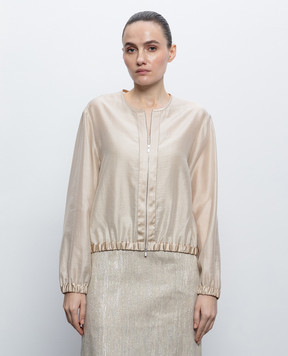 Peserico Beige jacket with monil chain E210568867A