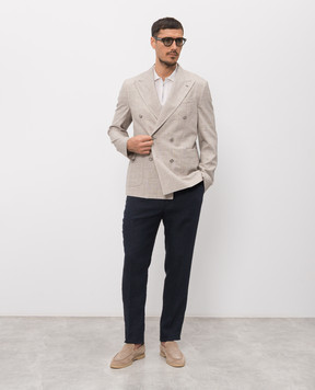 Peserico Beige wool jacket in Windsor check R5102902721