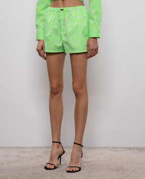 Vetements Green striped shorts WE76SS390ES
