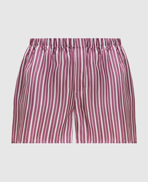 Asceno Franca pink striped silk shorts B061F04C506