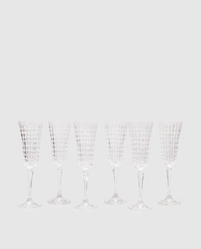 La Reine Set of crystal champagne glasses RIGOLETTO 6 pcs FLUTRIGOLETTO