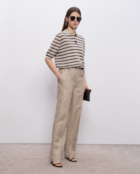 Brunello Cucinelli Beige polo with linen M1T272305