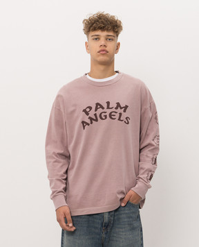 Palm Angels Pink long sleeve with Devil Herald print PAMAB001JR001m