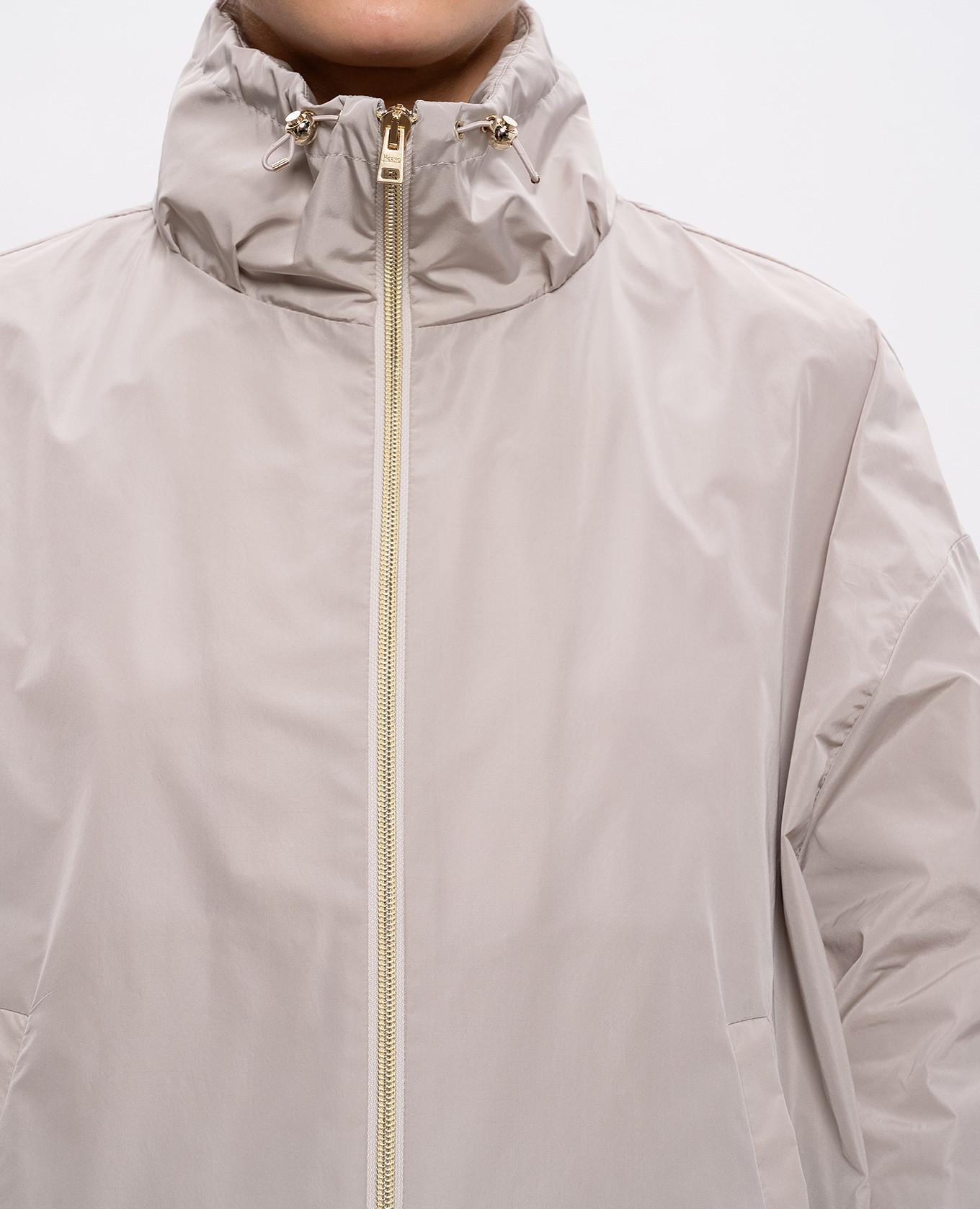 

Beige windbreaker with logo patch Herno