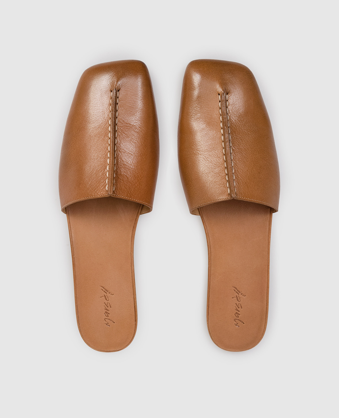 

Brown leather Quadrangolo mules Marsell
