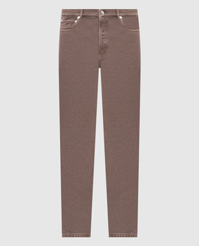 Brunello Cucinelli Brown jeans with logo patch M237PO1090
