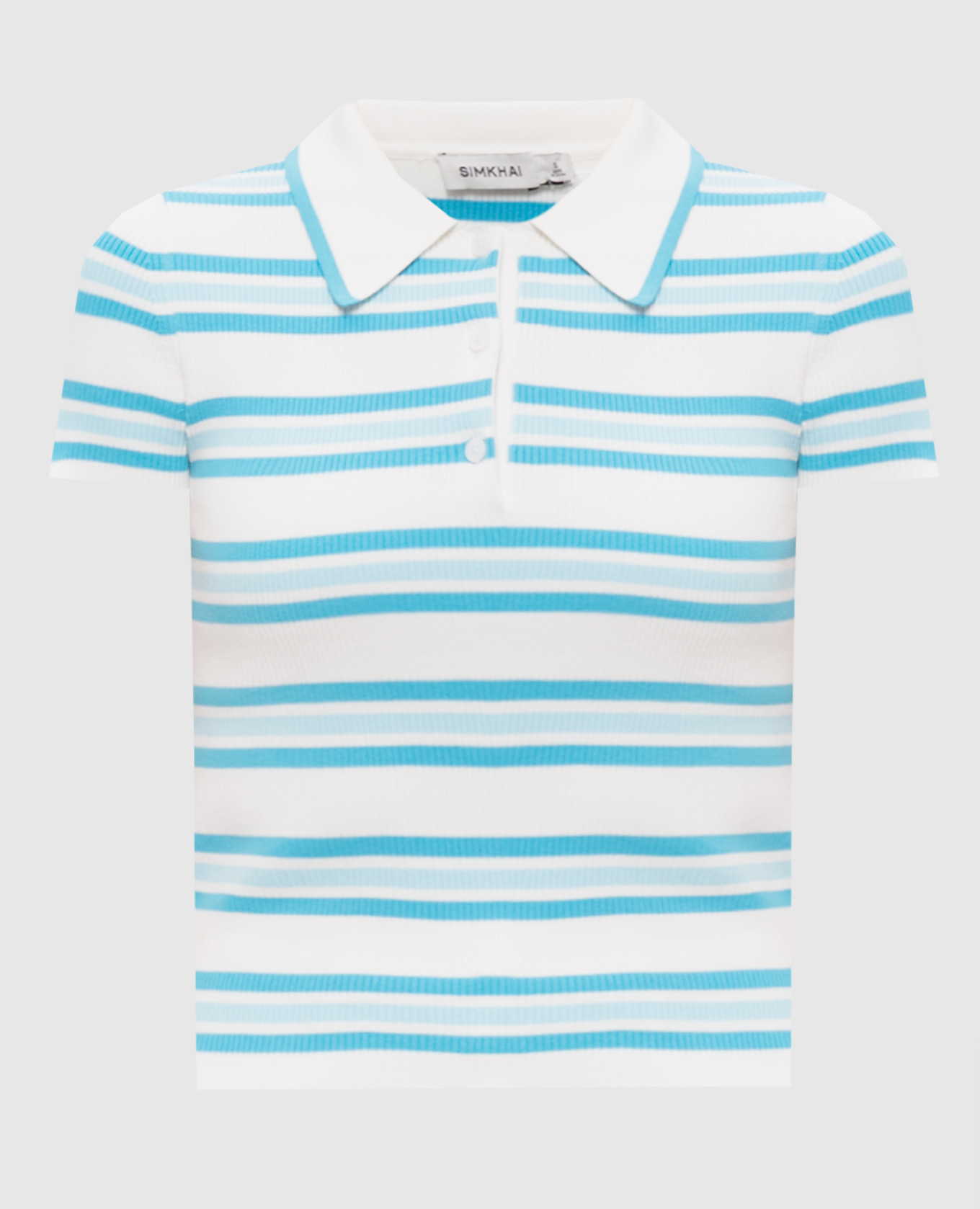 White Luka ribbed polo shirt