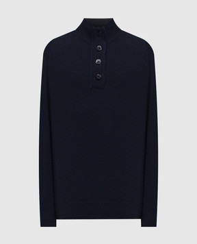 Stone Island Blue wool sweater with logo patch K2S155100040S00A3