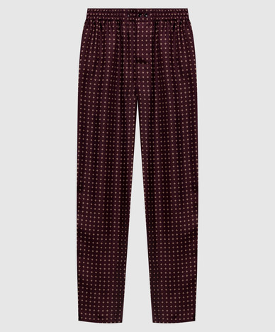 Bordeauxrode zijden broek met geometrische print