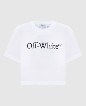 Off-White White T-shirt with logo 2AA090C99JER005