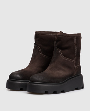 Premiata Brown suede boots with fur M7431CROSTA