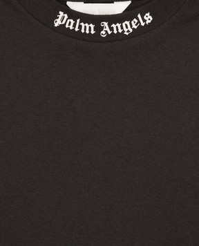 Palm Angels Children's black long-sleeve shirt with logo print F6PAJBTH013