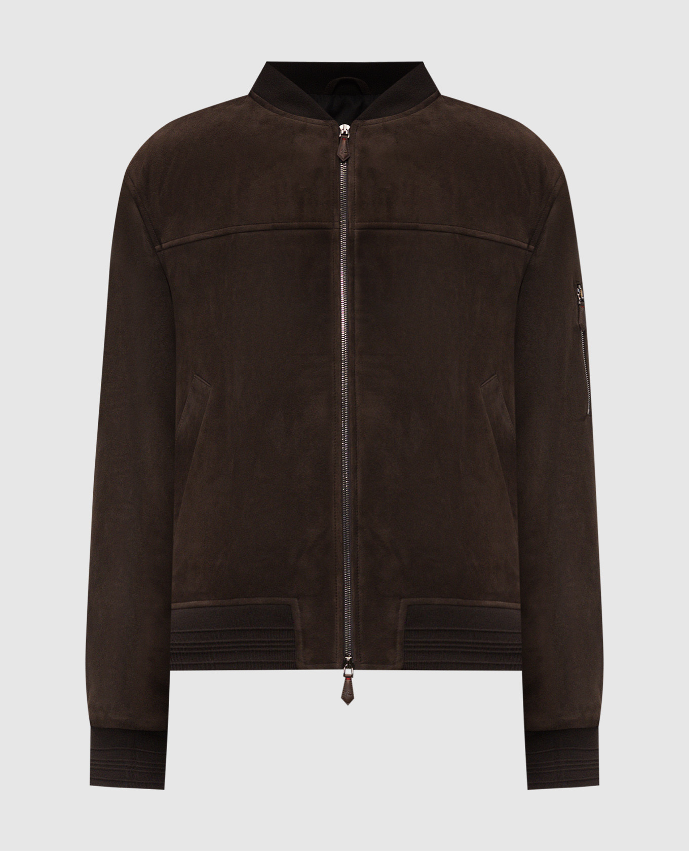 Brown suede bomber jacket