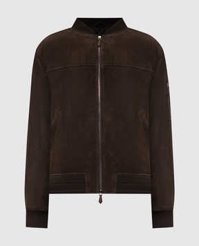 ISAIA Brown suede bomber jacket LW0221PLW67