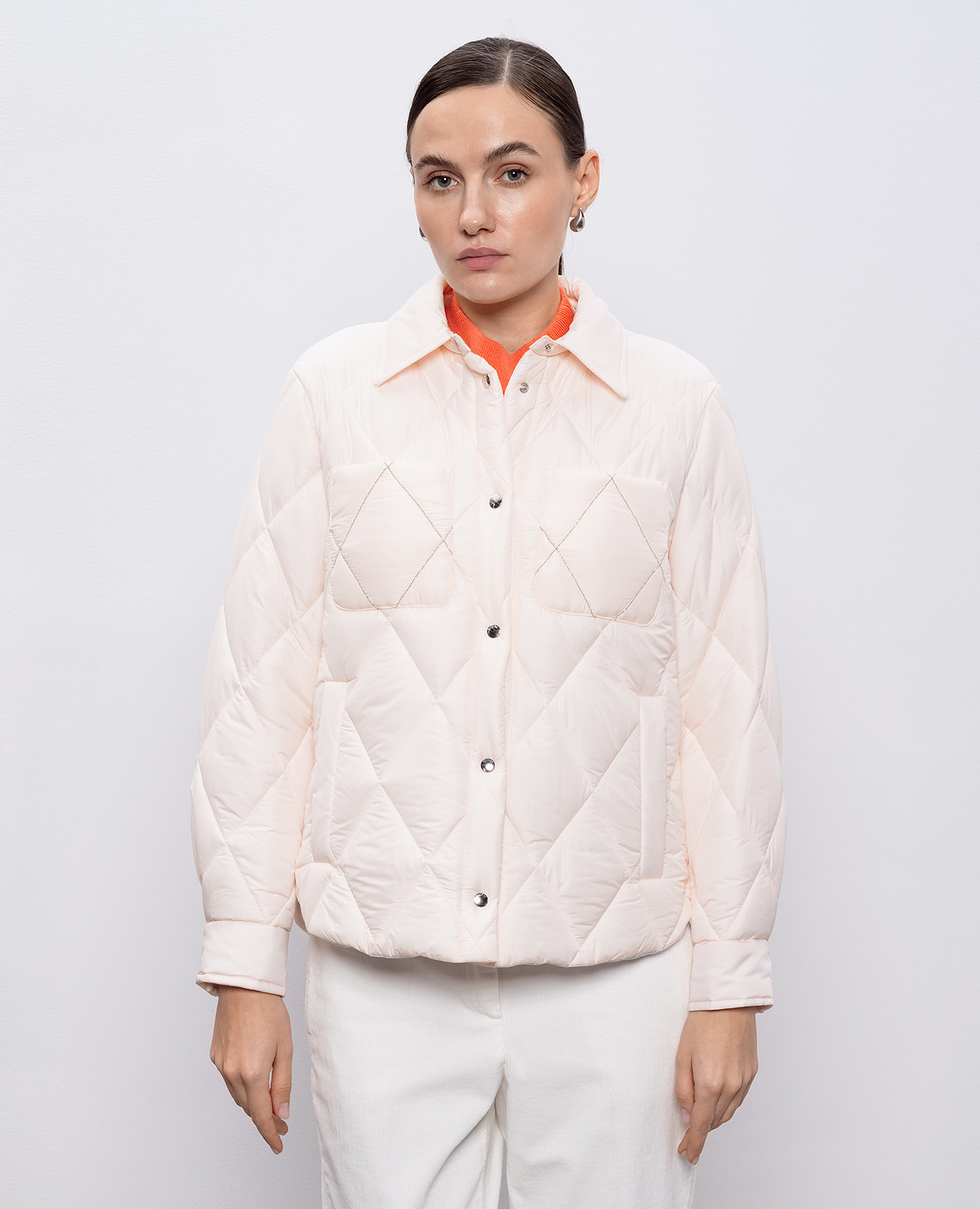 

Pink quilted jacket with monil chain Peserico