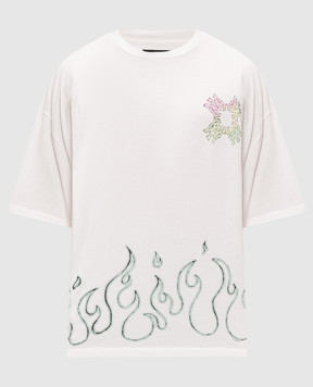 AMIRI MA QUAD FLAMES white t-shirt AMTOJR1148