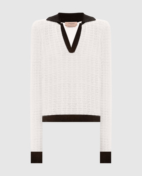 Twinset White pullover with polo collar 262TP3330