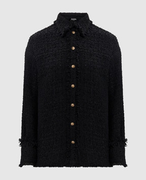 Balmain Black tweed shirt HF1HD005XM07