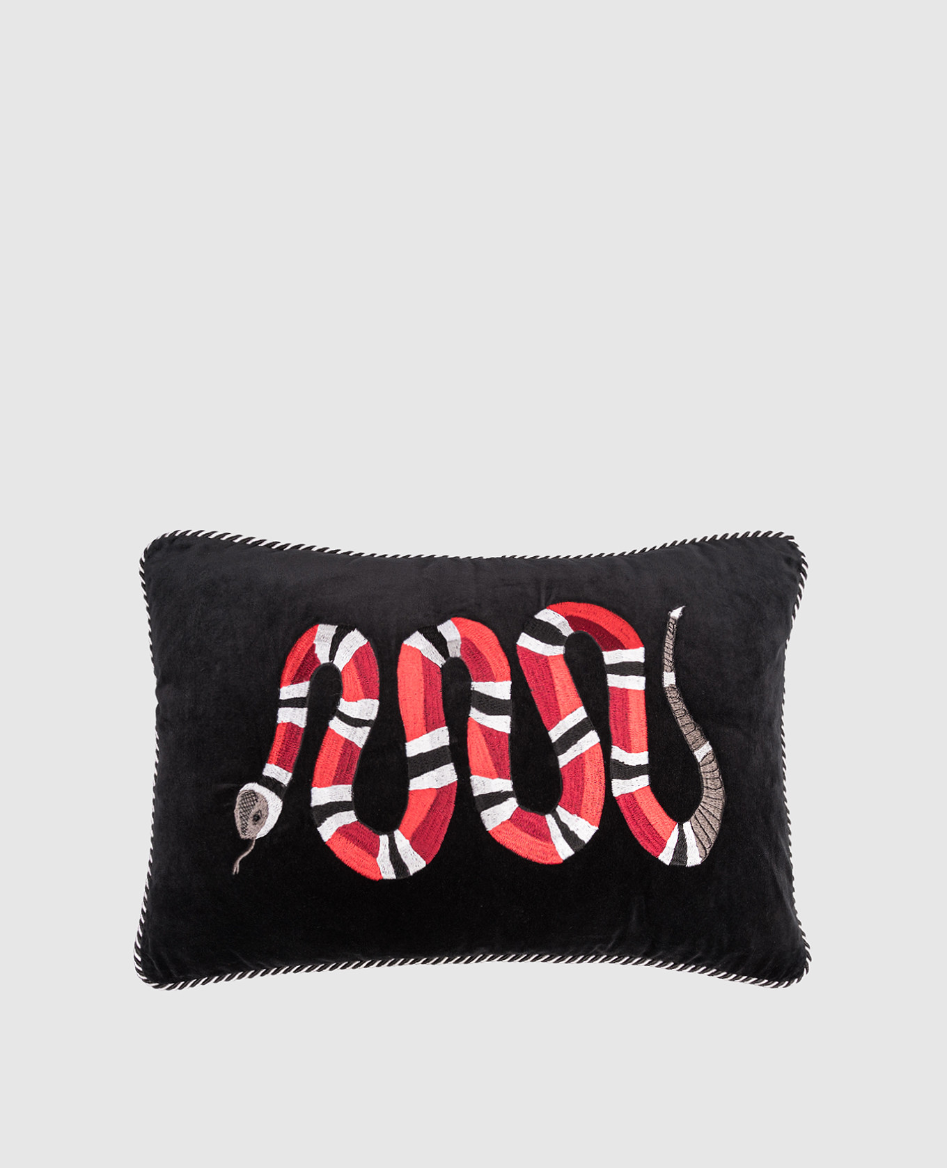 

Black decorative velvet pillow with silk Les Ottomans