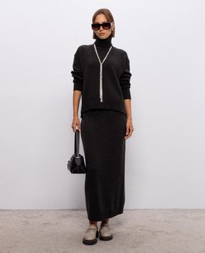 Peserico Dark brown wool, silk and cashmere sweater A99268F07K09283